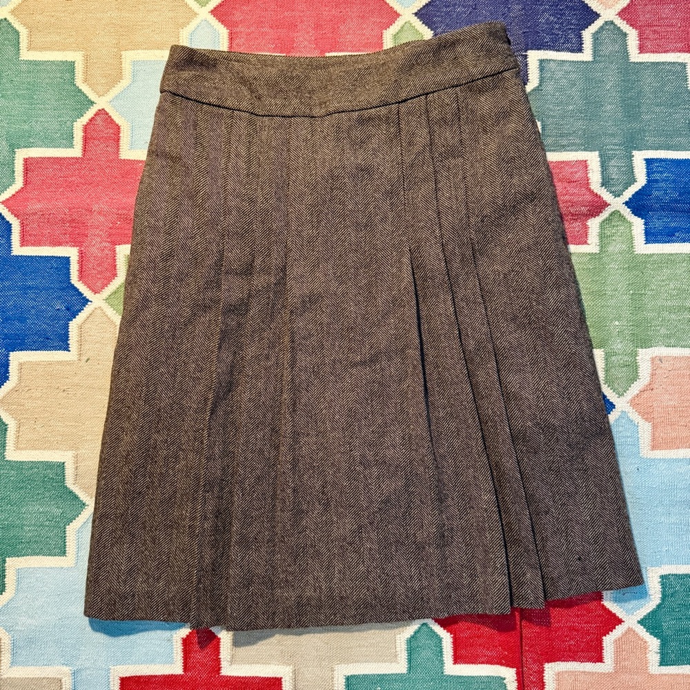 Vintage Banana Republic Brown Pleated A-Line Skirt